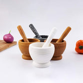 GARLIC HERB SPICE MIXING CRUSHER BOWL RESIN MORTAR PESTLE SET