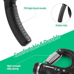 Adjustable Heavy Hand Grip in (5-20kg) or (10-40kg) Grip Strength Hand Gripper Black