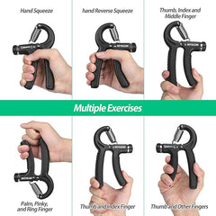 Adjustable Heavy Hand Grip in (5-20kg) or (10-40kg) Grip Strength Hand Gripper Black