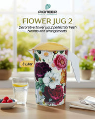 Flower Design IML Plastic Water Jug 3L