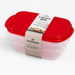 Tawakkal Plastic Works Pioneer Crispy Box 3Pcs Set (1200ML) Food Container