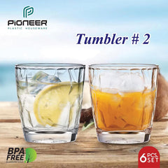 Crystal Tumbler 2 (6 Pcs Glasses Set )