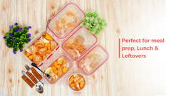 (Deal 3)  PACK OF 6 FOOD CONTAINERS (total 4.17L) Storage Box With Seal Airtight Food Container 6 Pcs Set 100% Premium Quality Food Box For Kitchen In Multicolor