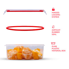 (Deal 3)  PACK OF 6 FOOD CONTAINERS (total 4.17L) Storage Box With Seal Airtight Food Container 6 Pcs Set 100% Premium Quality Food Box For Kitchen In Multicolor