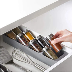 8 Grid Spice Storage Rack Kitchen Sauce Bottle Holder Cabinet Drawer Organizer for Spice