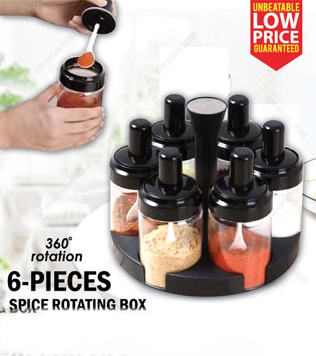 7pcs Rotating Kitchen Seasoning Bottle Set