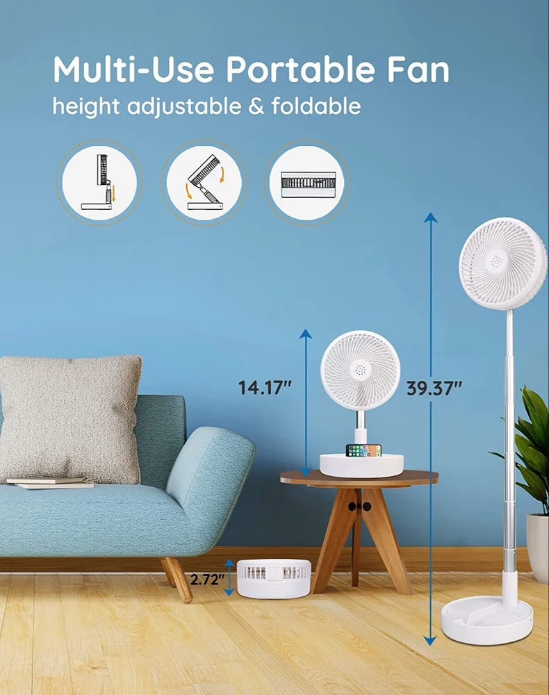 Rechargeable Folding Stand Fan