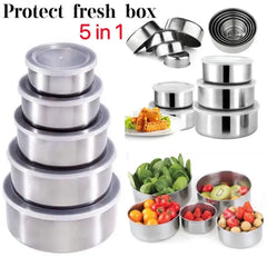 5pcs bowl set steel with box