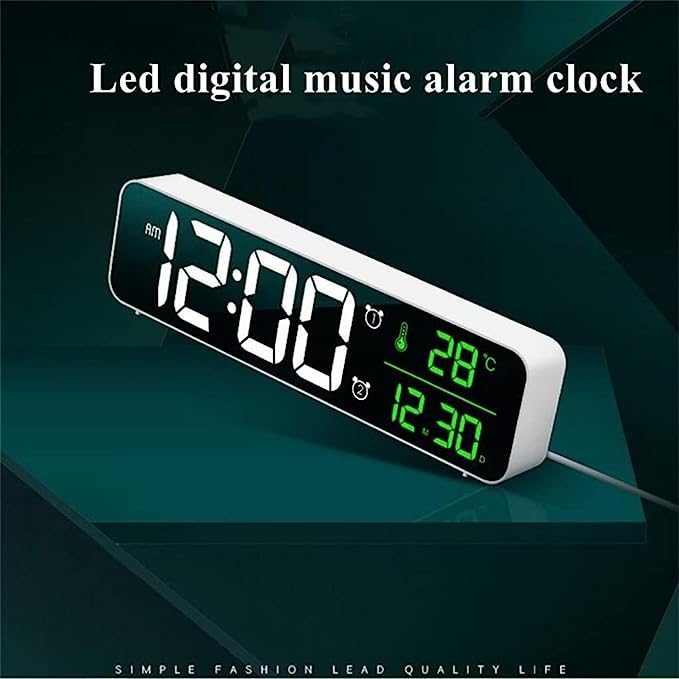 LED Digital Alarm Clock Temperature and Date Display USB Desk LED Clock for Living Room Decoration