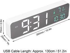 LED Digital Alarm Clock Temperature and Date Display USB Desk LED Clock for Living Room Decoration