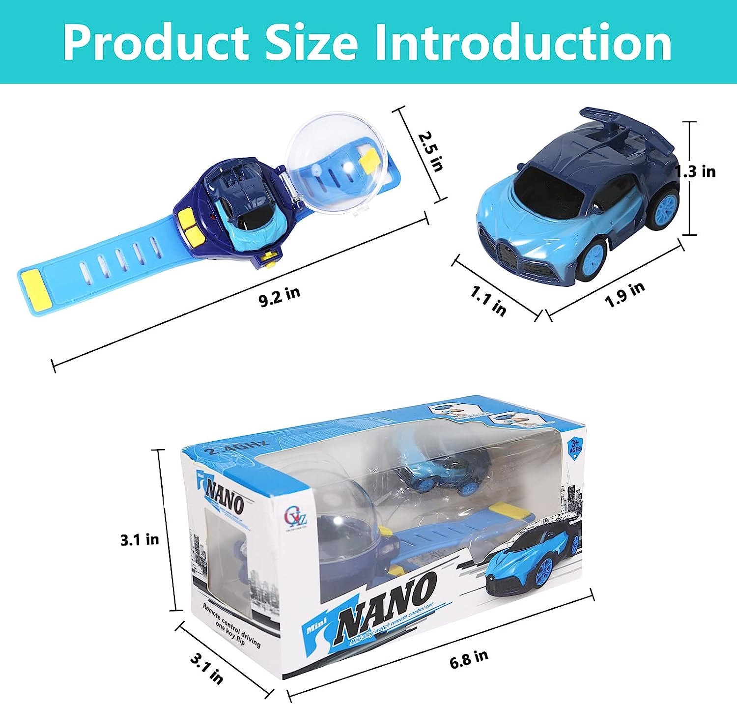 Remote Controlled Car Watch Toy Dustproof USB Charging