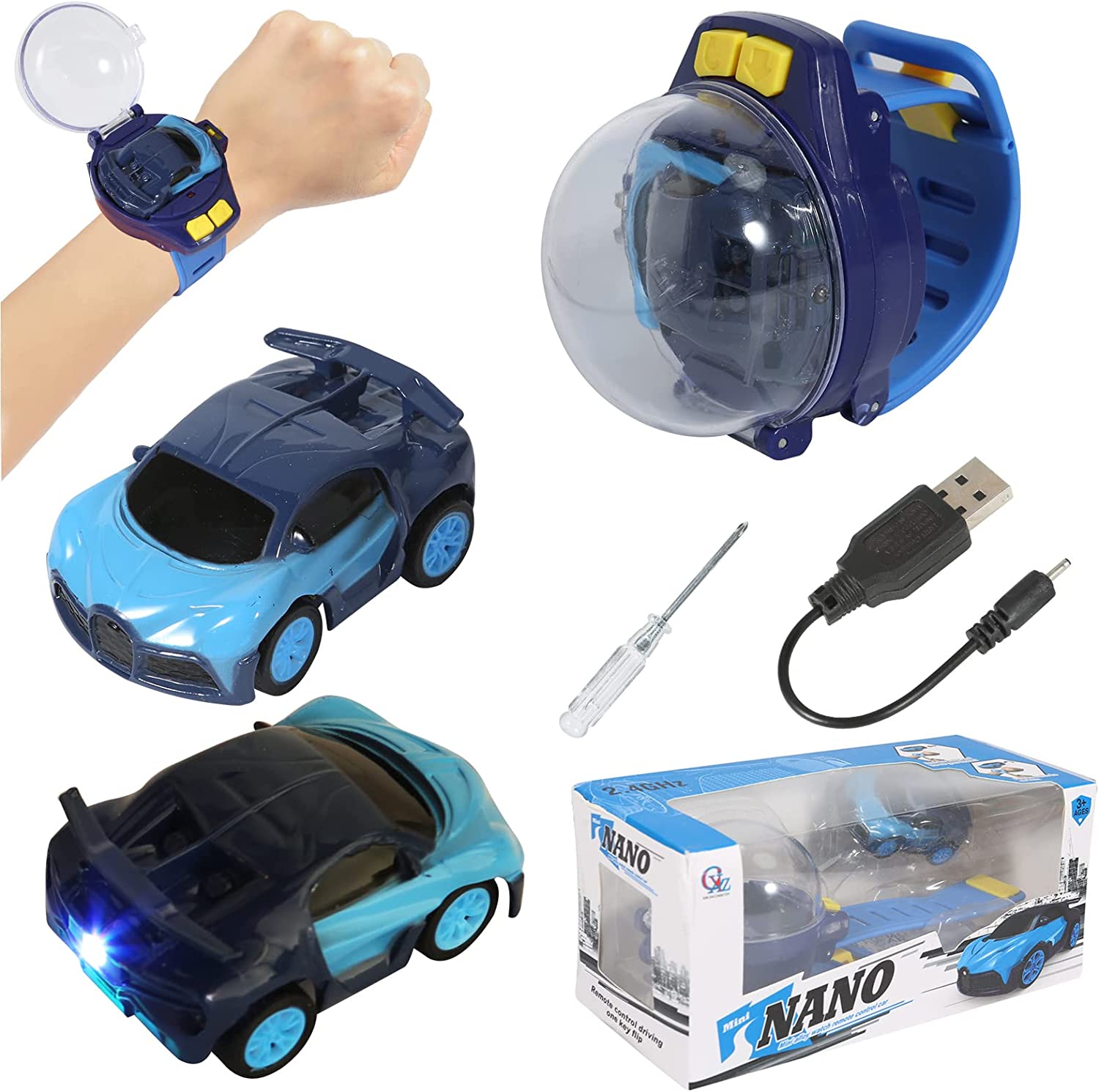 Remote Controlled Car Watch Toy Dustproof USB Charging