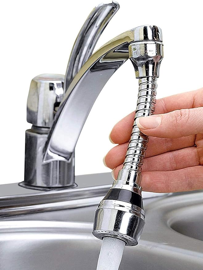 Instant Hands-Free Faucet Swivel Spray Sink Hose by Turbo Flex 360