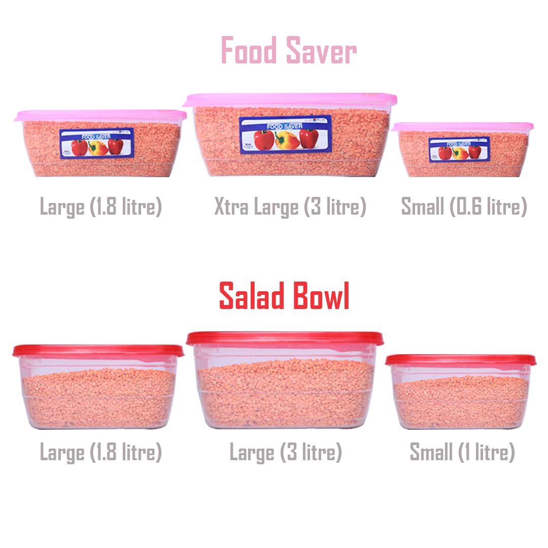 (Deal 7) FAMILY PACK 10 Boxes Storage Box Food Container 10 Pcs Set 100% Premium Quality Food Box For KItchen In Multicolours