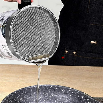 1.4L Stainless Steel Oil Filter Pot Kitchen Utensils Cookware Utensils Accessories Storage Tools Oil Bottle Drainer