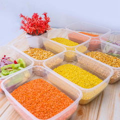 (Deal 7) FAMILY PACK 10 Boxes Storage Box Food Container 10 Pcs Set 100% Premium Quality Food Box For KItchen In Multicolours