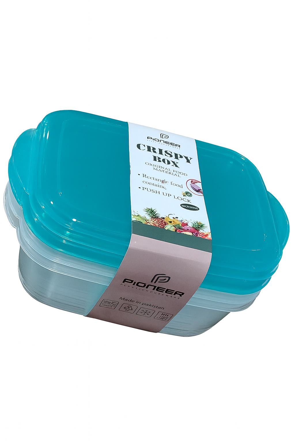 Tawakkal Plastic Works Pioneer Crispy Box 3Pcs Set (1200ML) Food Container