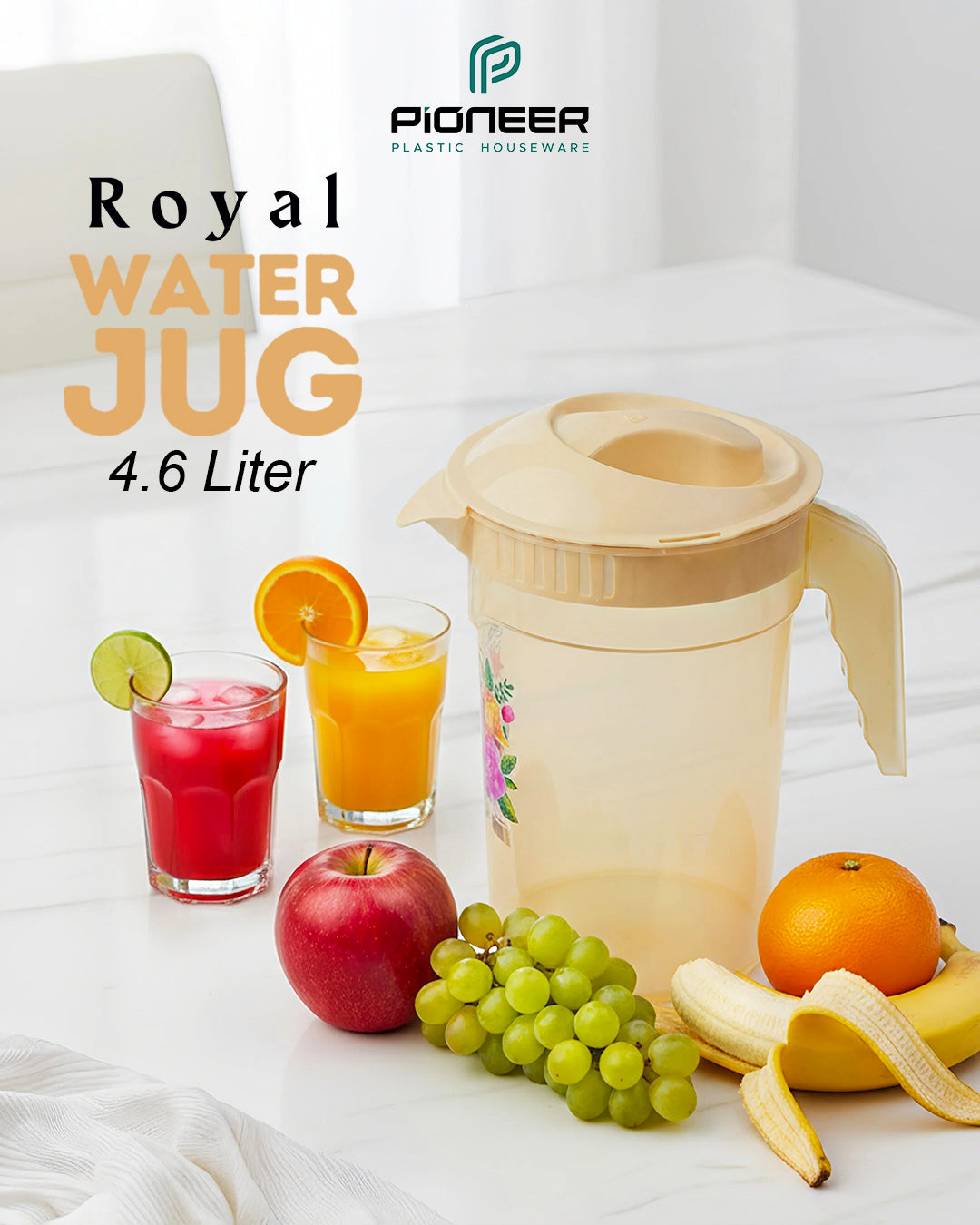 Royal Water Jug 4.6 Litre Large Size High Capacity Pitcher