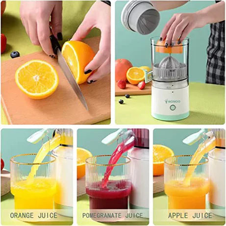 Portable Electric Citrus Juicer Rechargeable Hands-Free Masticating Orange Juicer Lemon Squeezer With USB And Cleaning Brush
