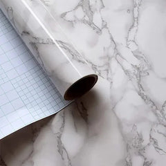 (Pack of 3) Self-Adhesive White Marble Sheet 60cm*2m