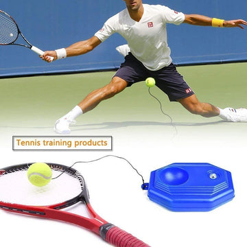 Singles Tennis Trainer Self-study Tennis Training Base + 2Ball with Rope Tennis Practice Rebound Training Tools Sparring Device