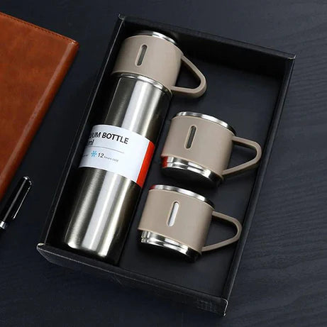 Vacuum Flask Set Stainless Steel Drinking Metal Water Bottle Gift High Quality Vacuum Flask Bottle - 500ml