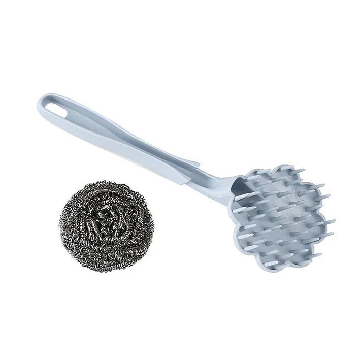 Long-handled wire ball brush