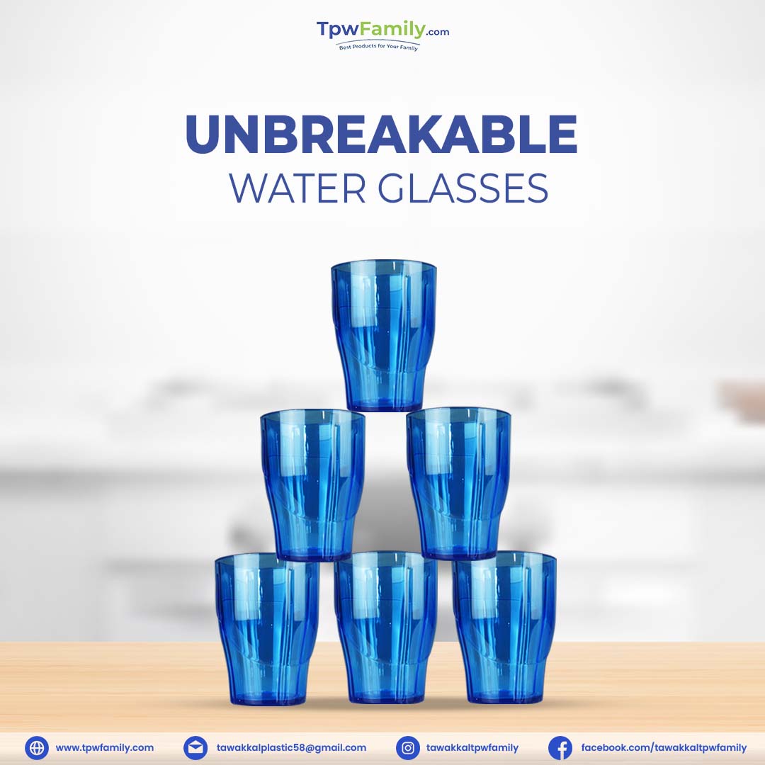 (Deal 4) Unbreakable 6 Water Glasses Pack (Kids Safety Glasses)