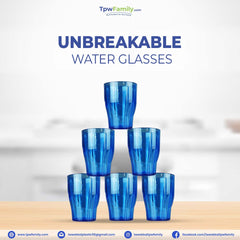 (Deal 4) Unbreakable 6 Water Glasses Pack (Kids Safety Glasses)