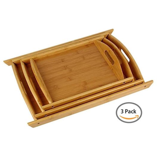 wooden tray 3 pcs set