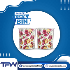Pearl Dustbin (pair) Flower style Medium