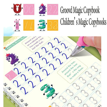 4 Magic Copybooks Children's Toy Writing Reusable Free Wiping Writing Practice