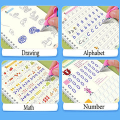 4 Magic Copybooks Children's Toy Writing Reusable Free Wiping Writing Practice