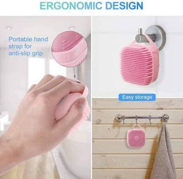 Silicone bath body brush Ultra Soft with Shampoo and Gel Dispenser