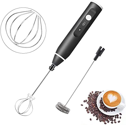 Handheld Electric Milk Frother Whisk Egg Beater USB Rechargeable