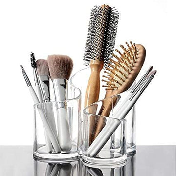 Acrylic Cosmetic Organizer Makeup Brush Holder