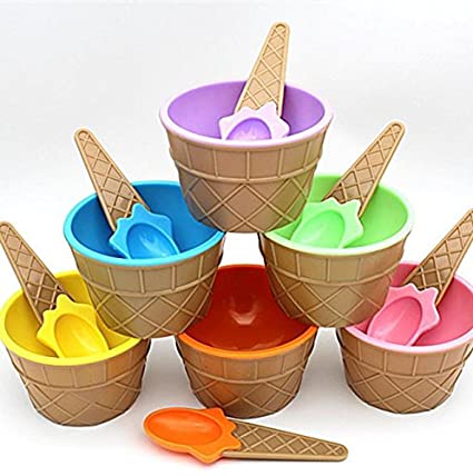 4 pcs Ice Cream Plastic Bowl