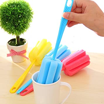 1 Pc Sponge Brush Milk Bottle Cup Glass Washing Cleaning Kitchen Cleaner Tool