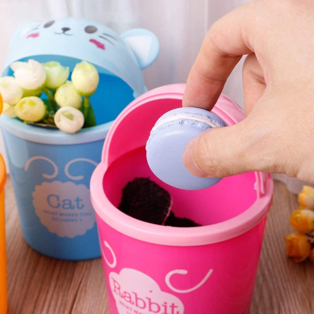 mini trash can small waste bin desktop trash basket table home office