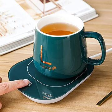 Ceramic Coffee Cup With Automatic Heating Pad 55°c Temperature Low Power Saving Fast