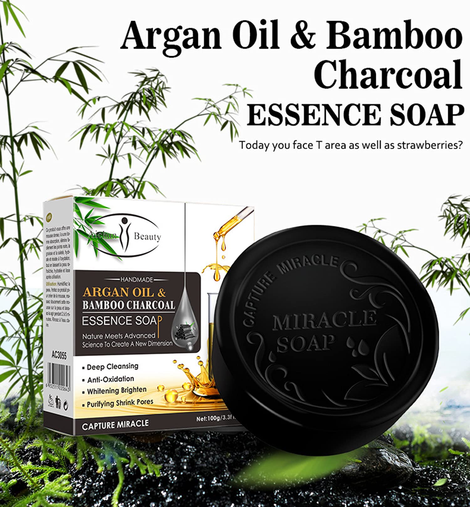 Argan Oil & Bamboo Charcoal Essence Soap