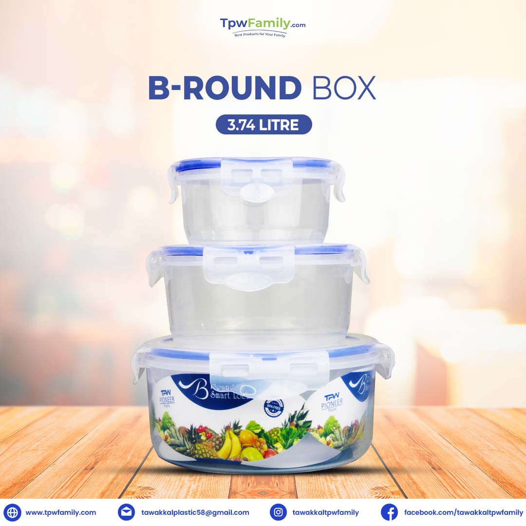 B Round Storage Box Sealed 3 PCS