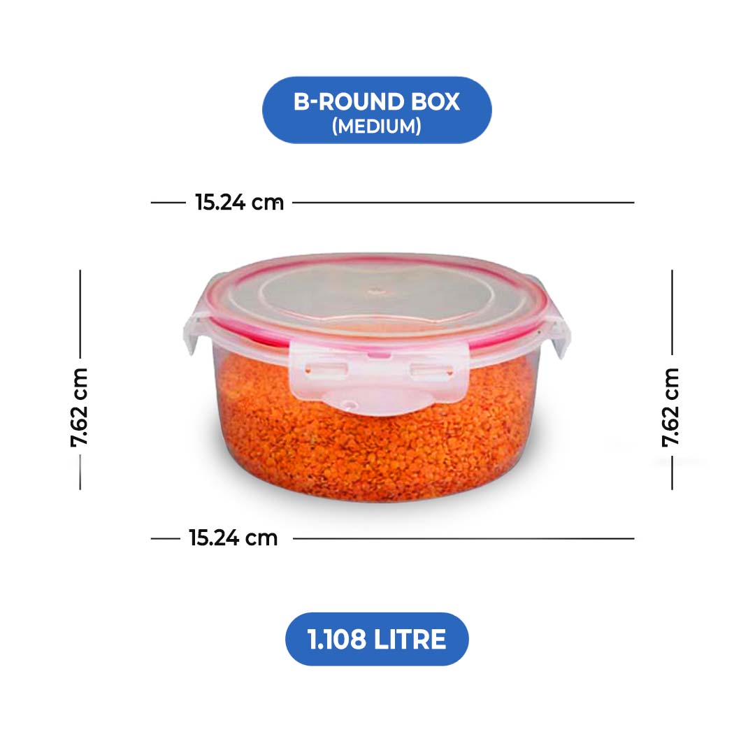 B Round Storage Box Sealed 3 PCS