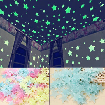 100 3D Glow In The Dark Stars