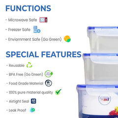 (5.7 litre) Air tight 3 Pieces Food Container Set Microbox