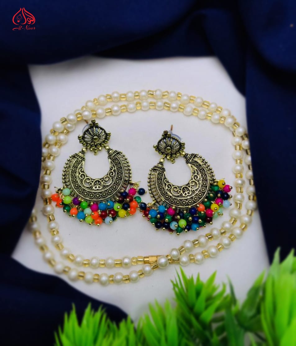 Antique earings with mala