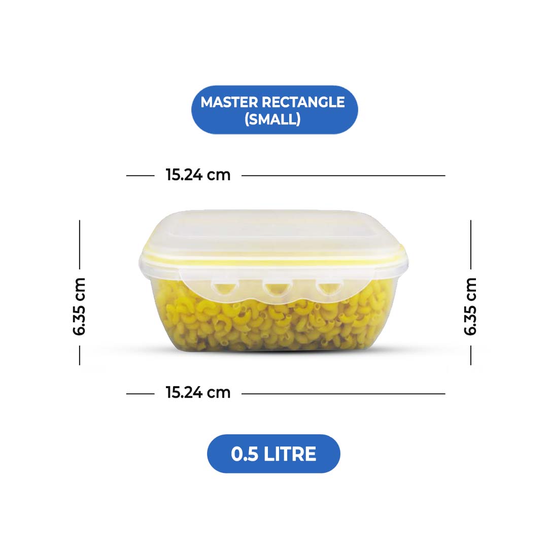 (3.96 Litre) Air tight 3 Pieces Food Container Set Master Rectangle