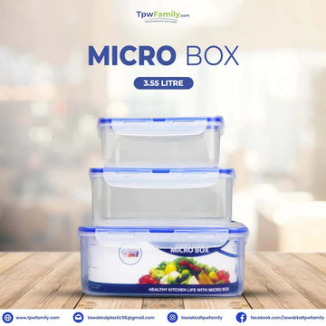 (3.55 litre) Air tight 3 Pieces Food Container Set Microbox