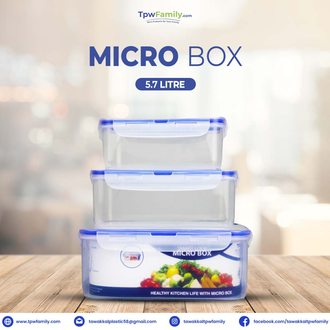 (5.7 litre) Air tight 3 Pieces Food Container Set Microbox