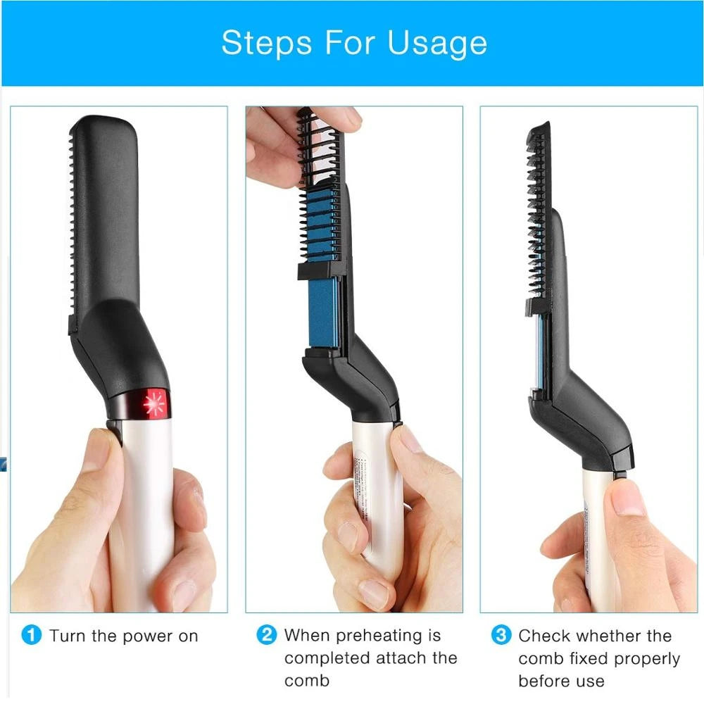 Multifunctional Hair Comb Beard Straightener